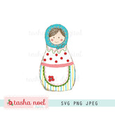 Apron Nesting Matryoshka Doll SVG